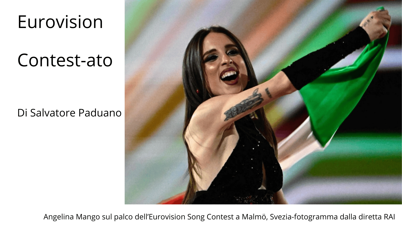 Angelina Mango sul palco dell’Eurovision Song Contest a Malmö, Svezia