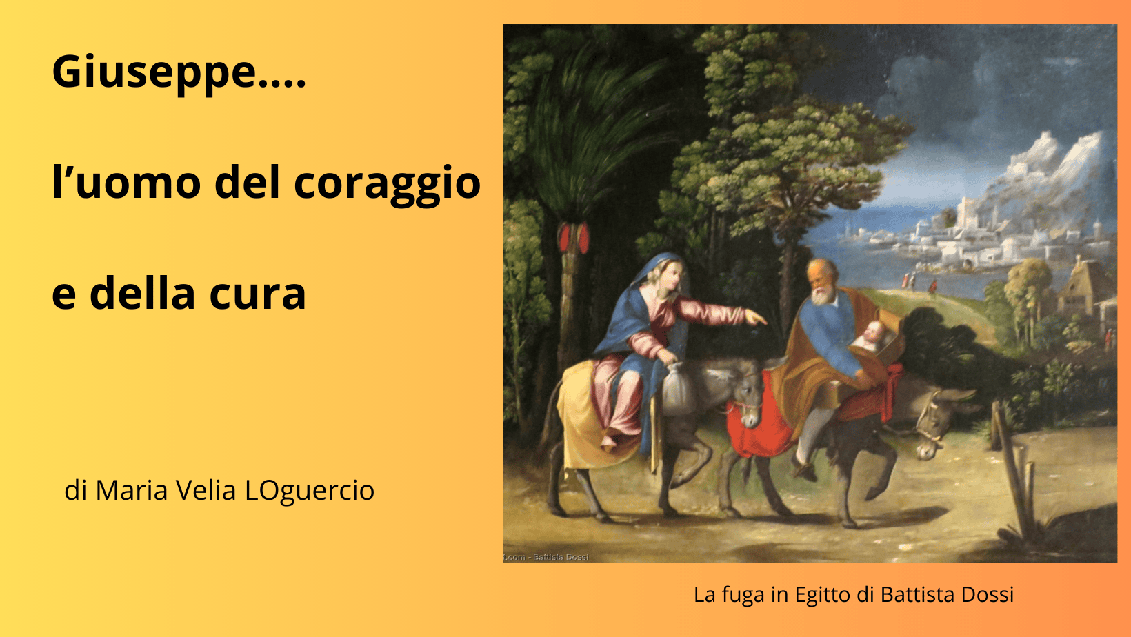 Giuseppe l'uomo del coraggio e della cura. Di MAriavelia Loguercio